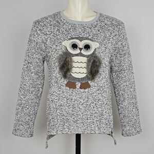 WardWolf Girls' Heathered Cute Owl Pullover Long Sleeves Sweater Fleece Size XL